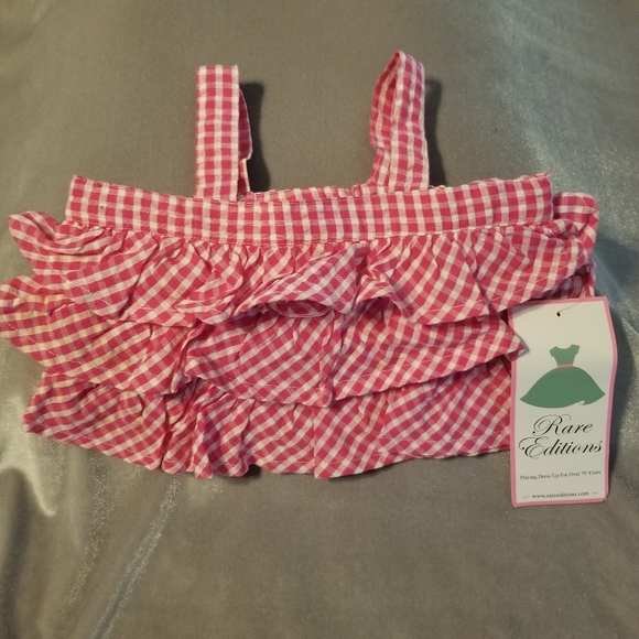 Rare Editions Baby Girl Pink Gingham Ruffle Shorts Set Cotton Infant NWT 12M - Picture 4 of 10
